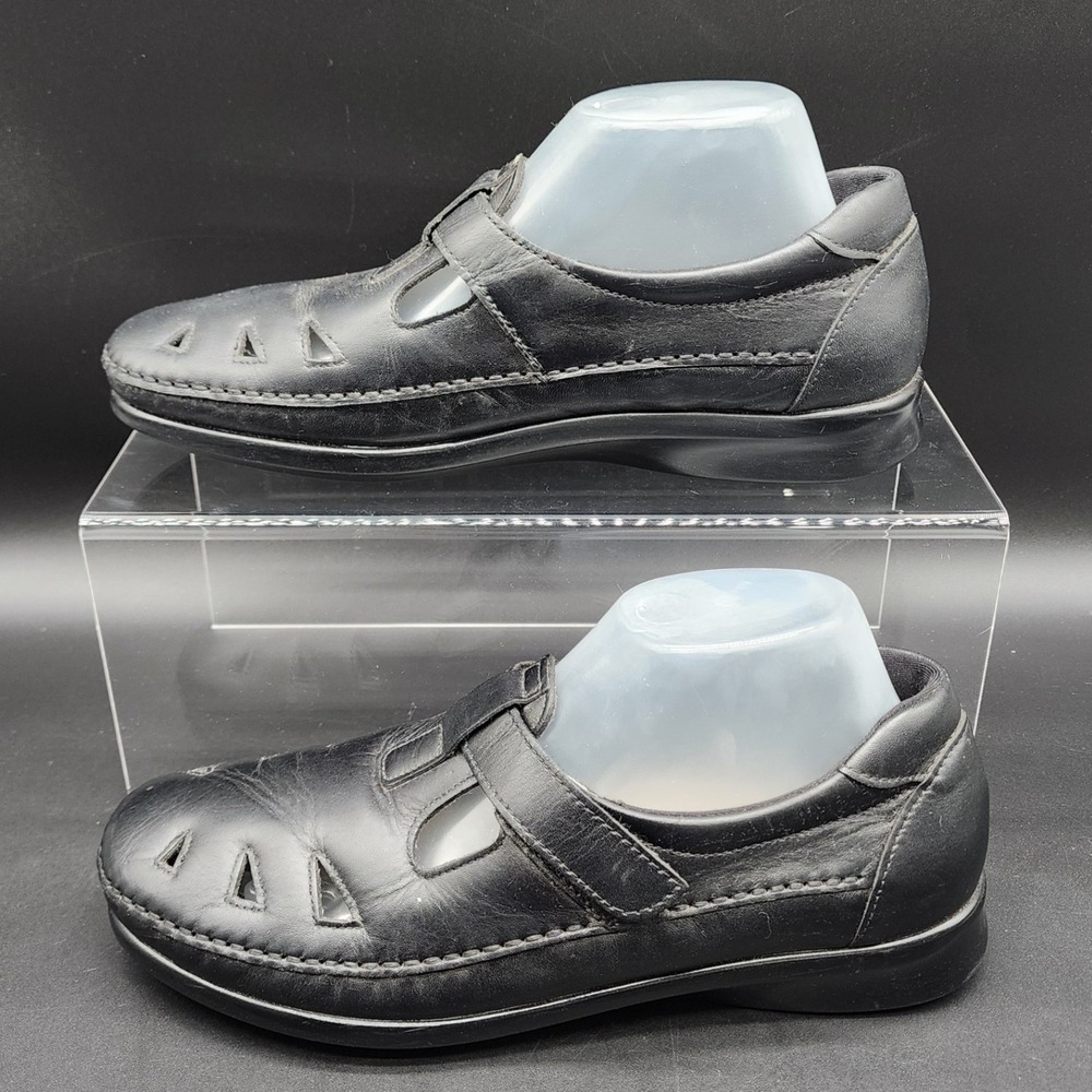 SAS 10 Black Me Too Leather Comfort Walking Shoes Orthopedic Nurse Teacher USA